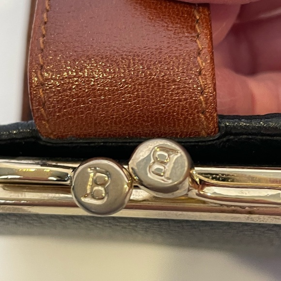 BALLY Black & Brown Leather Bifold Wallet with Coin Compartment - Picture 7 of 12